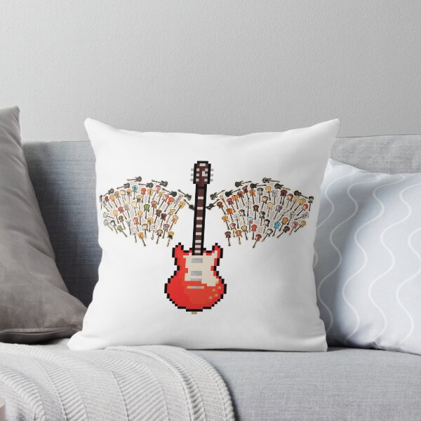 Item preview, Red Pixel Guitar with Angel Wings (LS) designed and sold by gkillerb.