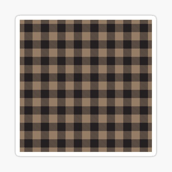 Tan and Black Check, Plaid, Tartan Sticker