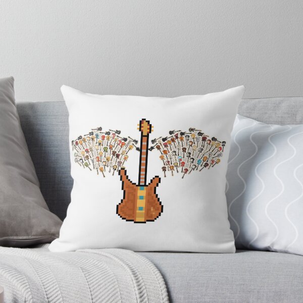Item preview, Wood Carved Bass Pixel Guitar with Angel Wings (LK) designed and sold by gkillerb.
