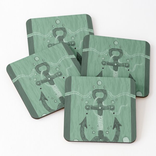 Item preview, Nautical Design Series - Anchor in Algae Green designed and sold by artimisstudio.