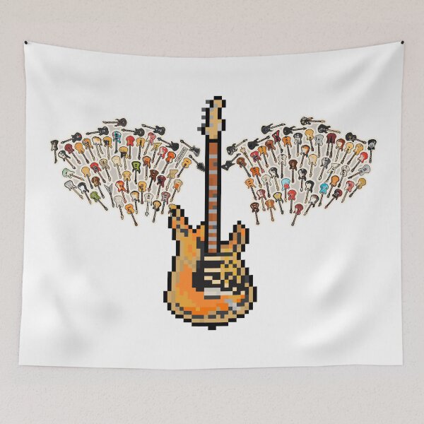 Item preview, Number One Pixel Guitar with Angel Wings (SRV) designed and sold by gkillerb.