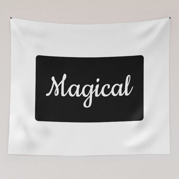 Item preview, Magical Text Typography Landscape Black Rectangle designed and sold by leomooncreates.