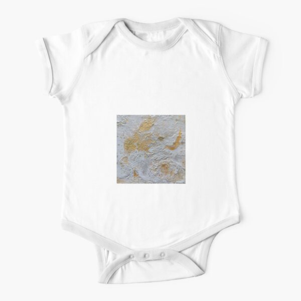 gray and gold Short Sleeve Baby One-Piece