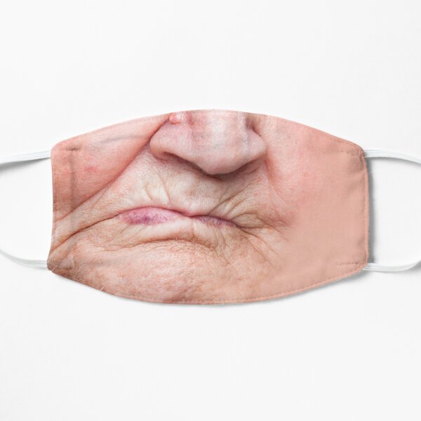 old person making a face Flat Mask