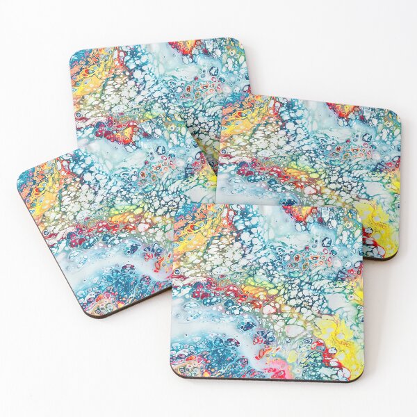 Item preview, Minty Rainbow Galaxy Paint Pour designed and sold by Aja  Johnson.
