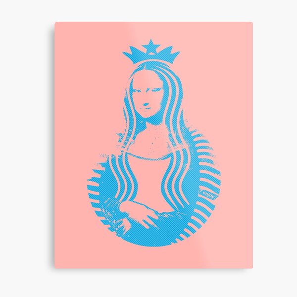 Mona Lisa Star | Cyan Metal Print