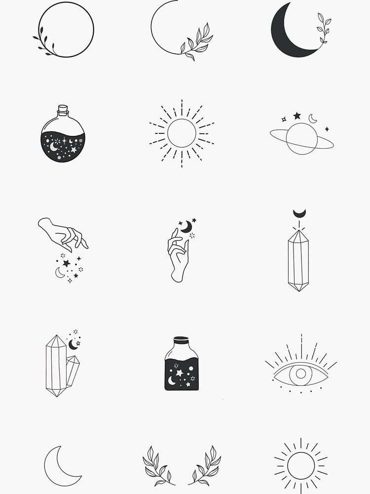 black and white aesthetic girly stickers pack | Sticker