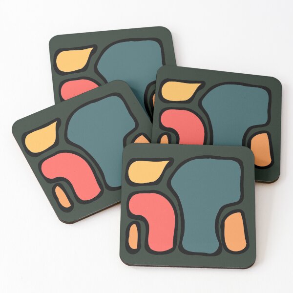 Item preview, Acid Jungle Sunset 4 color chubby shapes designed and sold by Chubuter.