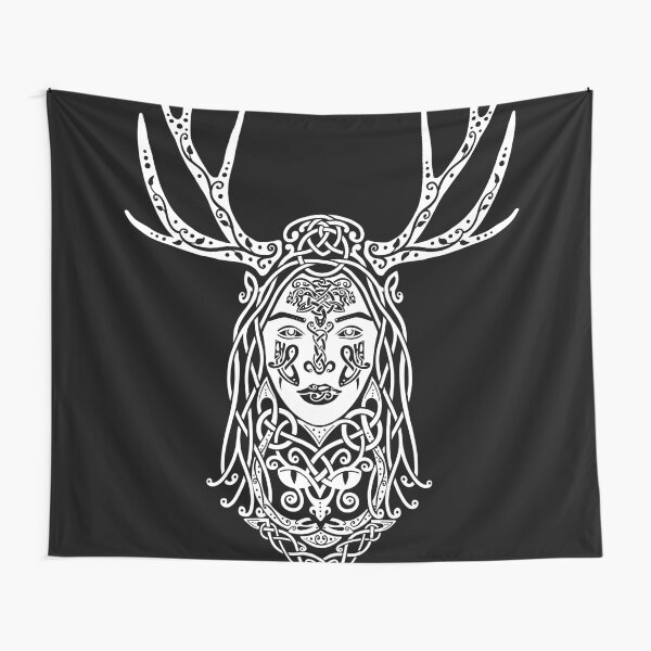 Tyr, Norse God of War, Law and Justice - Red and Black Tapestry