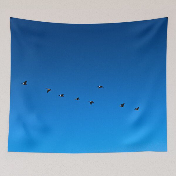 Item preview, Canadian Geese Flying in the Blue Sky designed and sold by Traveledesigns.