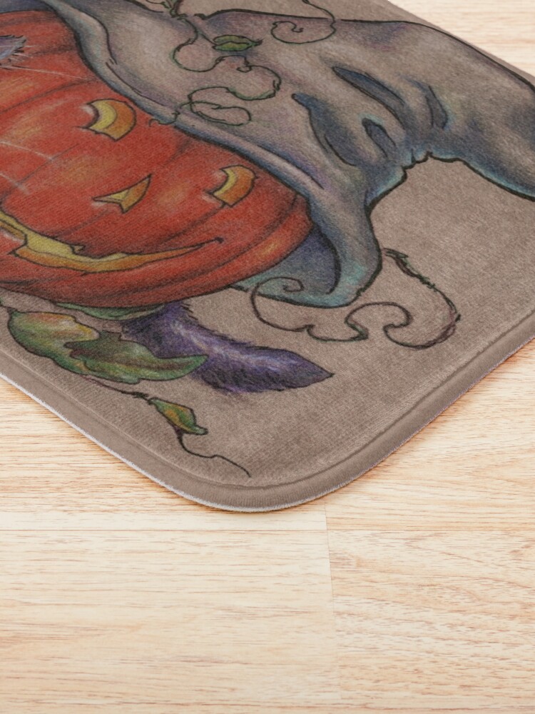 Alternate view of Kitty and Jackolantern Bath Mat