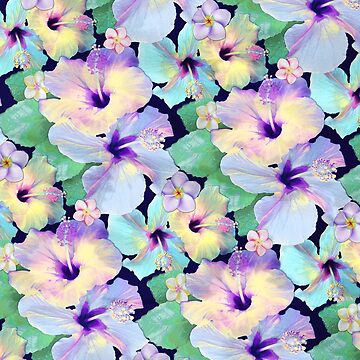 Artwork thumbnail, Pastel Hibiscus Lei by Nina May Designs