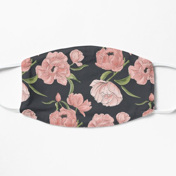 Modern floral peony pattern Flat Mask