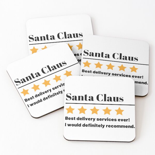 Item preview, Santa Claus Five Star Rating - Would Definitely Recommend The Delivery Services (Black Text) designed and sold by PandaSoul.