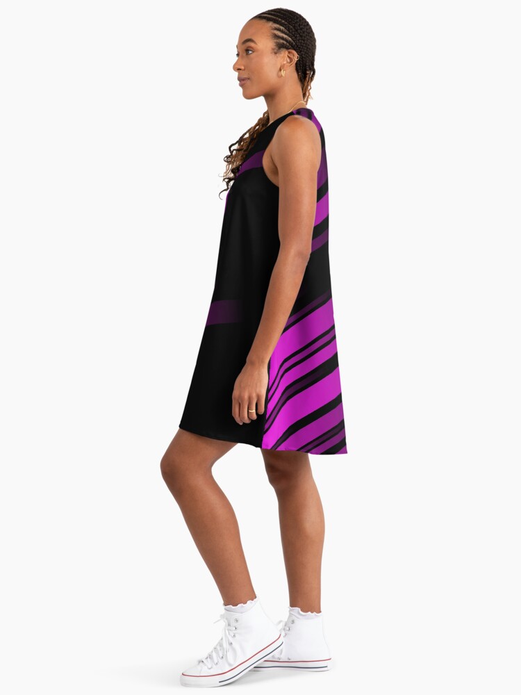 Abstract Glowing Fuchsia and Black Striped" A-Line Dress for Sale by  SoccaTamam | Redbubble