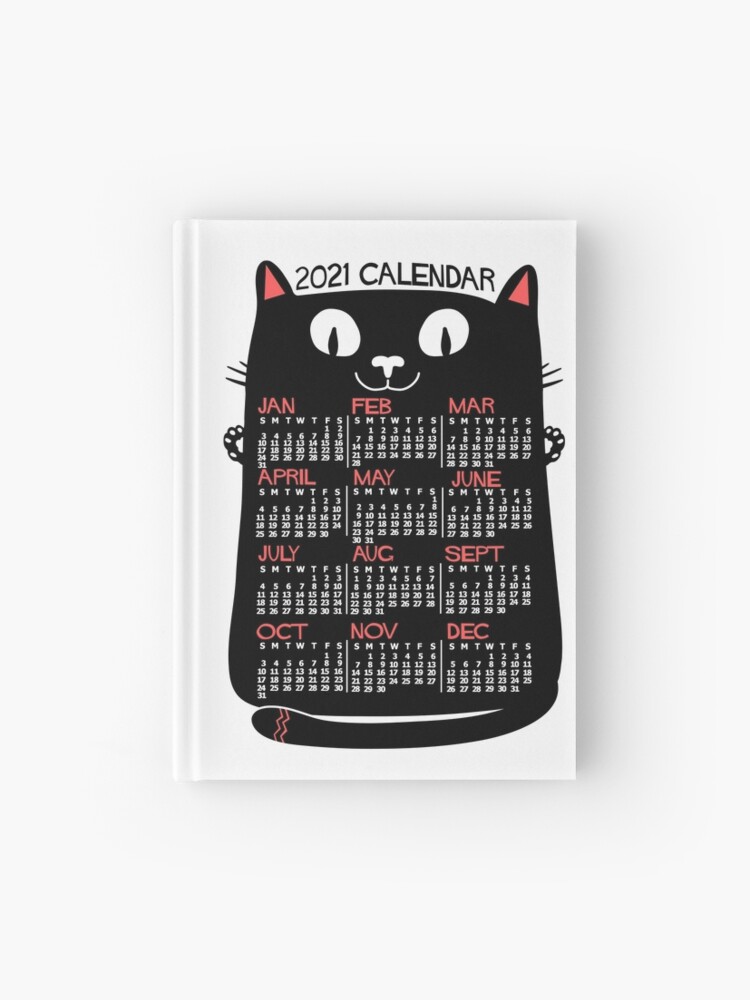 Carnet Cartonne Calendrier 21 Chat Noir Moderne Du Milieu Du Siecle Par Emkayhess Redbubble