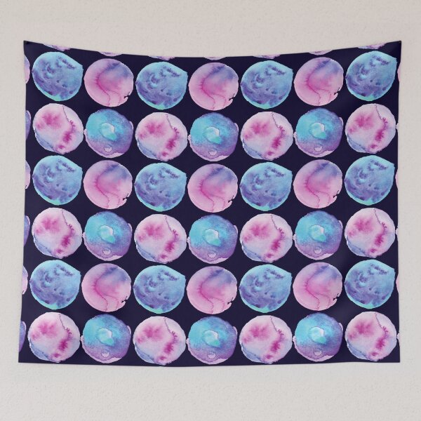 Aperçu de l'œuvre Conception de modèle de cercle aquarelle, bleuâtre, violet, rose créée et vendue par smashingarb.
