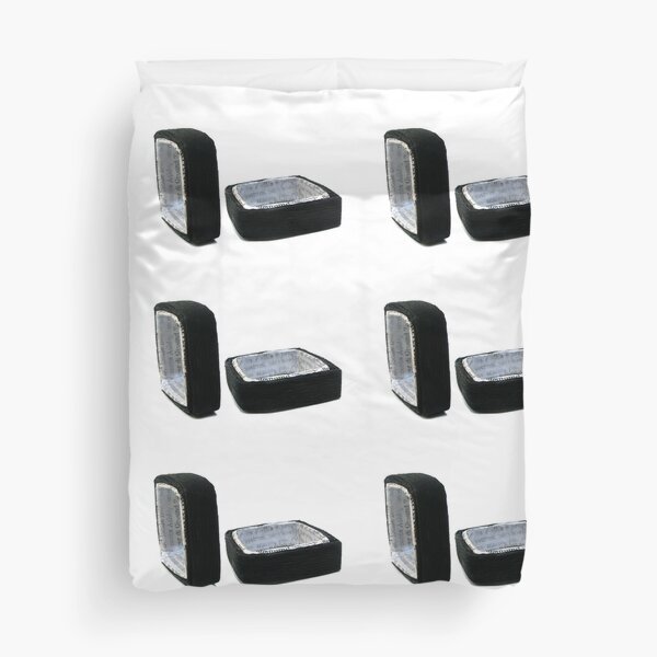 BLACK AND WORDS - just simple squares - Duvet Cover