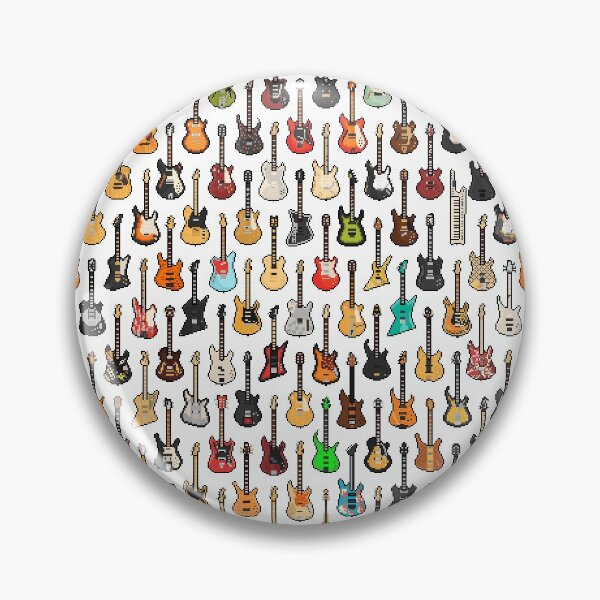 Item preview, Over 100 Upright Pixel Guitars Basses and a Keyboard (Dream Guitar Shop Wall) on White designed and sold by gkillerb.