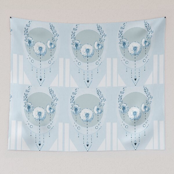 Item preview, Floral Design Series - Dandelion in Sky Blue designed and sold by artimisstudio.