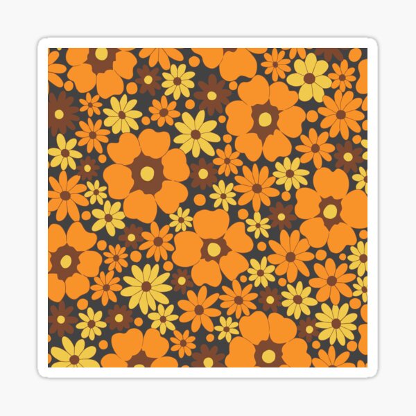 Item preview, 70s Fall Floral Pattern (Dark Version) designed and sold by eltonjuan.