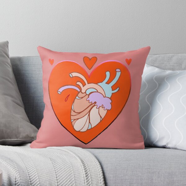 heart in heart, valentine tattoo art Throw Pillow