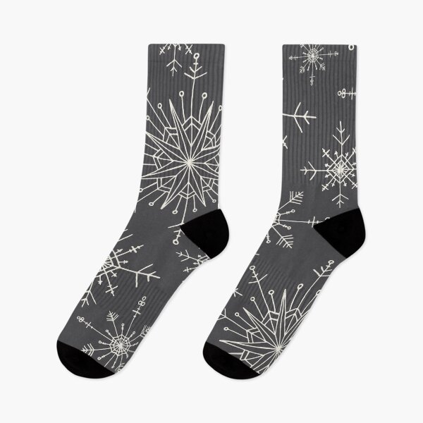 Item preview, Cream Snowflakes on Charcoal Grey designed and sold by FEM-creative.