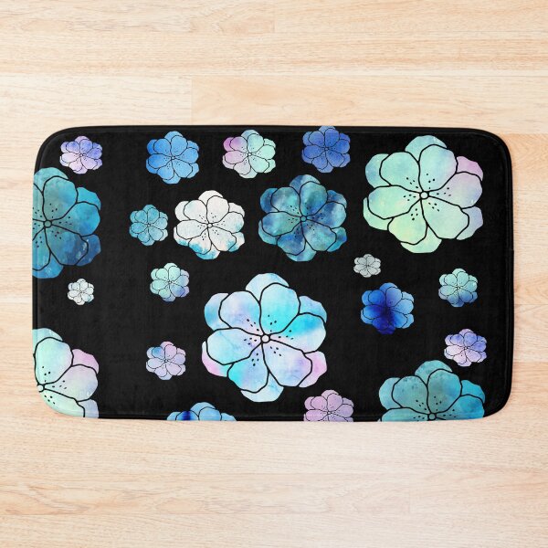 Item preview, Watercolor flowers pattern blue colors with pink shades designed and sold by Aura-E.