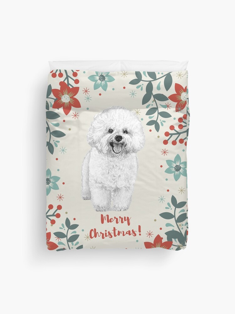 bichon frise duvet cover