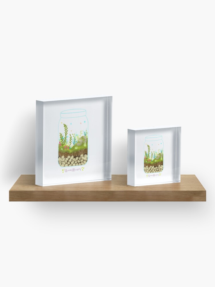 Alternate view of Green Dreams - Version 1 Acrylic Block