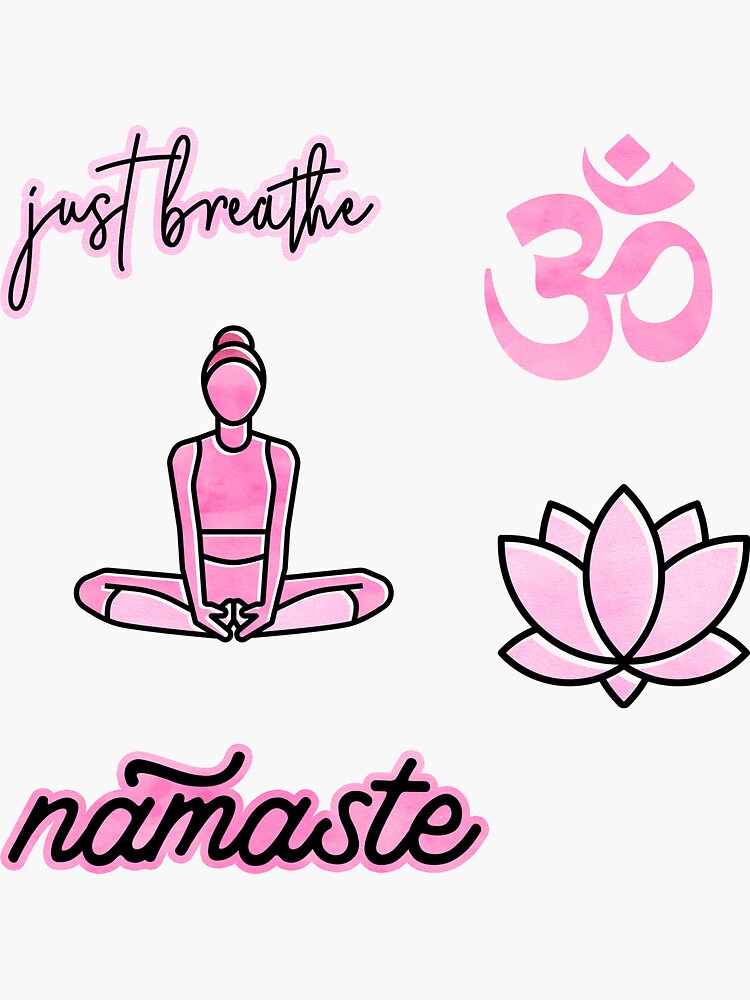 "pink pack yoga namaste pack" Sticker for Sale by thepackmachine