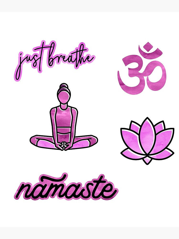 "purple painted lotus yoga pose pack" Poster by thepackmachine Redbubble