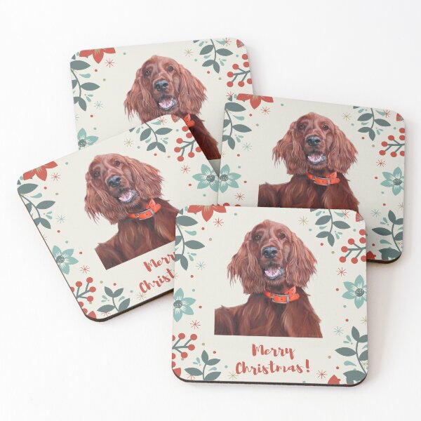 Artikelvorschau, Irish Setter zu Weihnachten entworfen und verkauft von AnnaAndVibes.