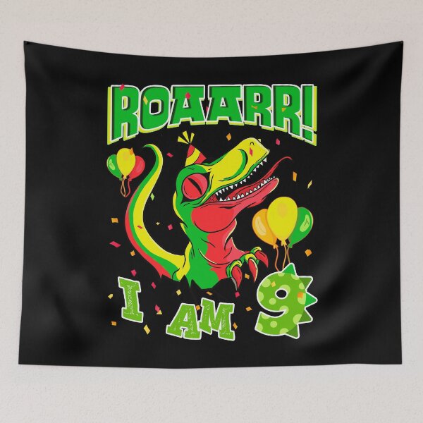 Item preview, 9th Birthday Dinosaur ROAARR 9 Years Boys Girls Dino designed and sold by Renergie.