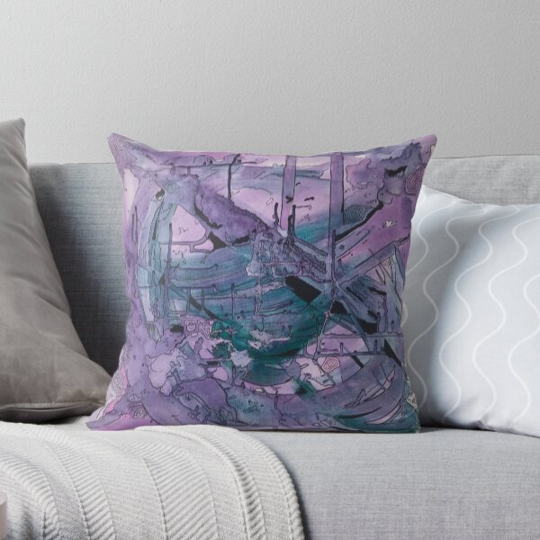 Lavender Moonscape Throw Pillow