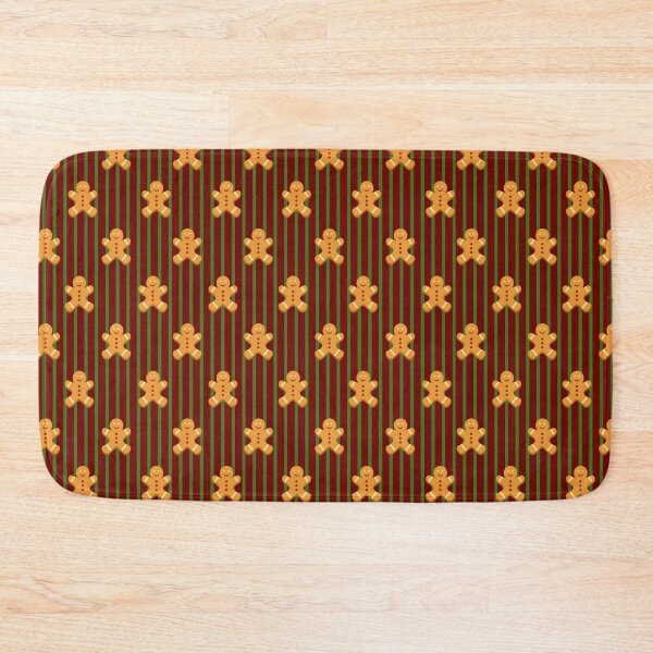Item preview, Christmas striped pattern with gingerbread man cookies designed and sold by Pattern-ify.