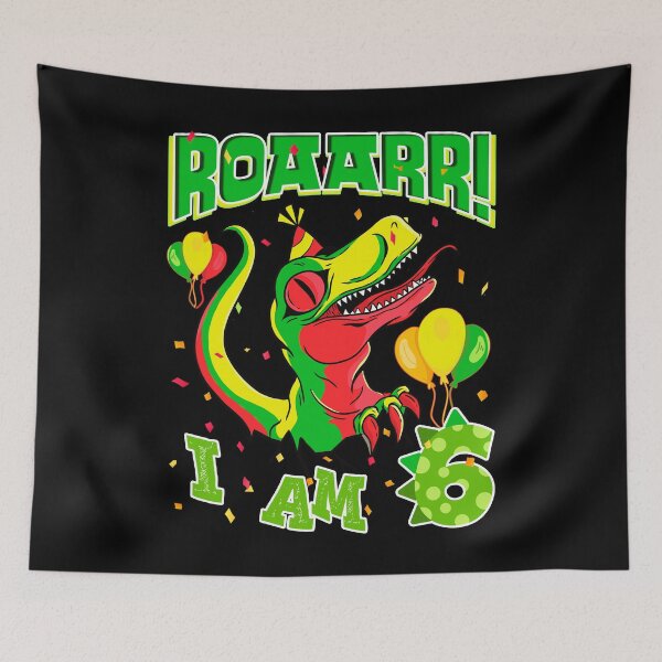 Item preview, 6th Birthday Dinosaur ROAARR 6 Years Boys Girls Dino designed and sold by Renergie.