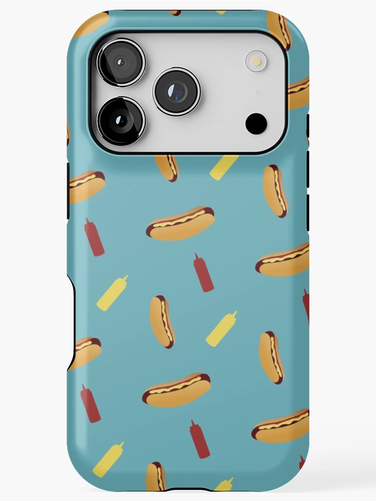 Thumbnail 1 of 4, iPhone Case, Tumbling Hot Dog Pattern designed and sold by DesignsthatSlap.