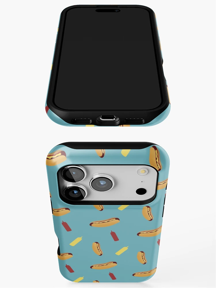 Thumbnail 3 of 4, iPhone Case, Tumbling Hot Dog Pattern designed and sold by DesignsthatSlap.