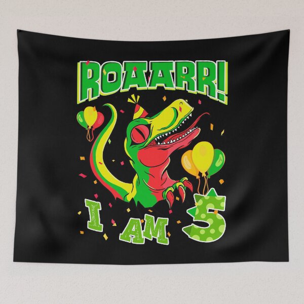 Item preview, 5th Birthday Dinosaur ROAARR 5 Years Boys Girls Dino designed and sold by Renergie.