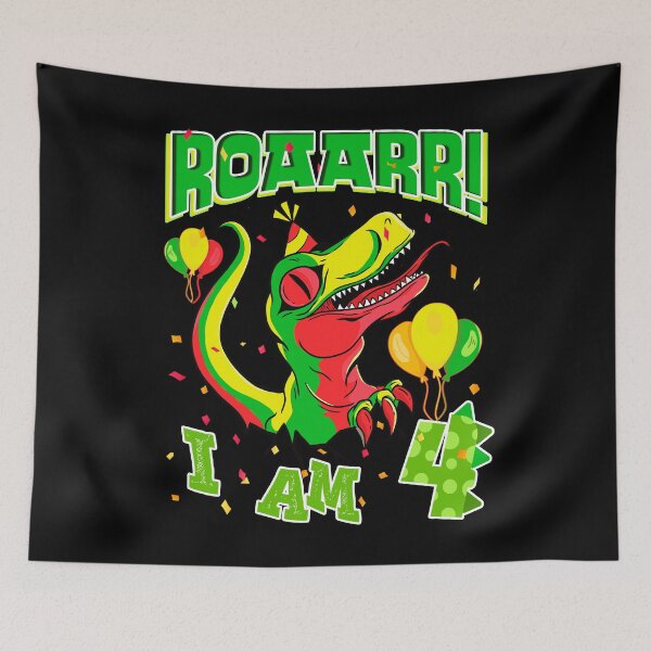 Item preview, 4th Birthday Dinosaur ROAARR 4 Years Boys Girls Dino designed and sold by Renergie.