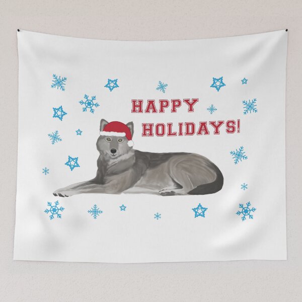 Item preview, Happy Holidays Wolf designed and sold by cmd-art.