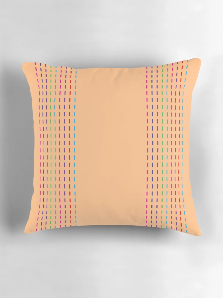 Thumbnail 3 of 4, Pillow, Colorful Dash Stitched Pattern designed and sold by DesignCodeStore.