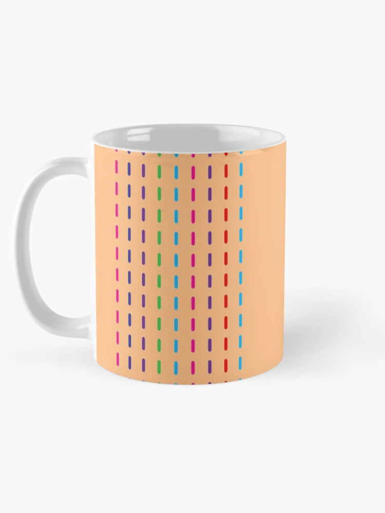 Thumbnail 5 of 6, Coffee Mug, Colorful Dash Stitched Pattern designed and sold by DesignCodeStore.