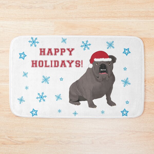 Item preview, Happy Holidays Gray Bulldog designed and sold by cmd-art.