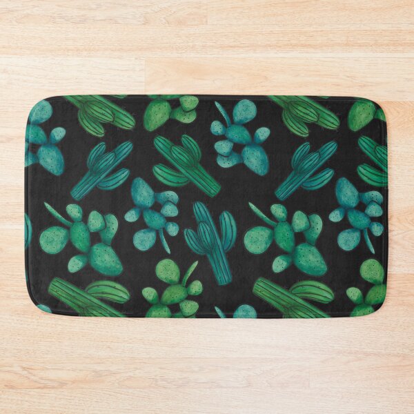 Item preview, Green Blue Watercolour Saguaro and Opuntia Cactus Pattern designed and sold by marta-maria.