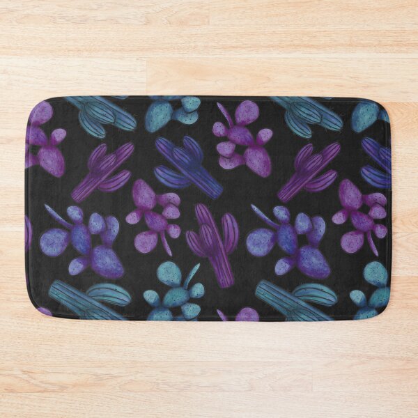 Item preview, Blue Purple Watercolour Saguaro and Opuntia Cactus Pattern designed and sold by marta-maria.