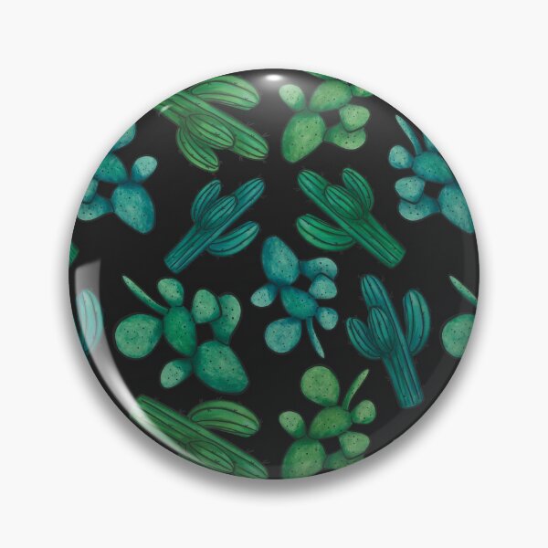 Item preview, Green Blue Watercolour Saguaro and Opuntia Cactus Pattern designed and sold by marta-maria.