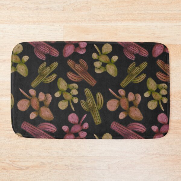 Item preview, Red Orange Watercolour Saguaro and Opuntia Cactus Pattern designed and sold by marta-maria.