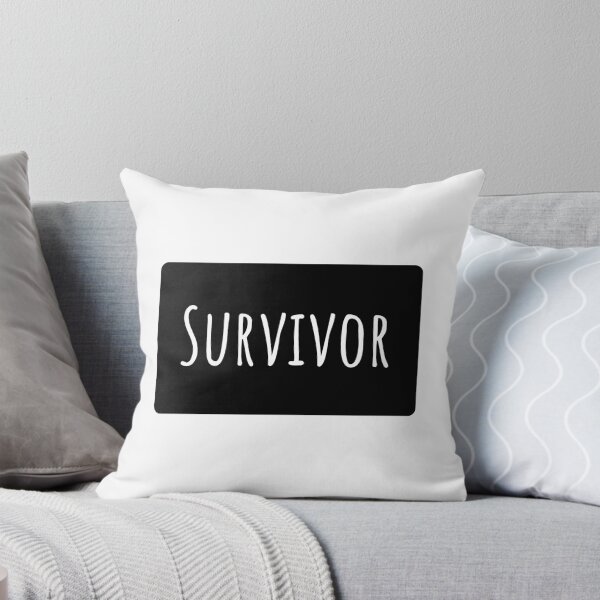 Item preview, Survivor Text Typography Landscape Black Rectangle designed and sold by leomooncreates.